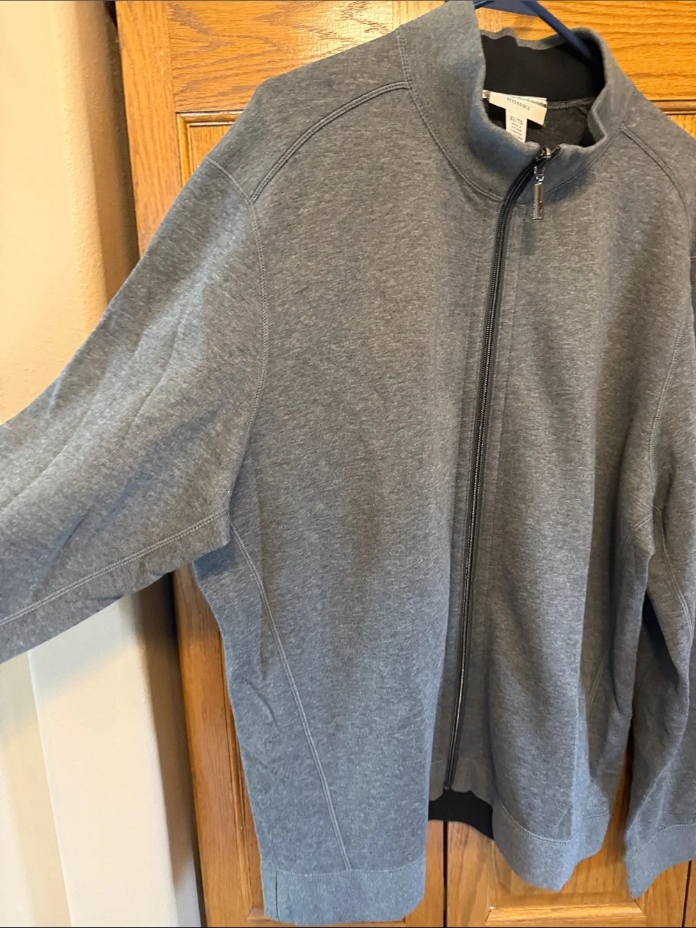 Tommy Bahama Heather Gray Full-Zip Lightweight Jacket-Reversible-XL/TG